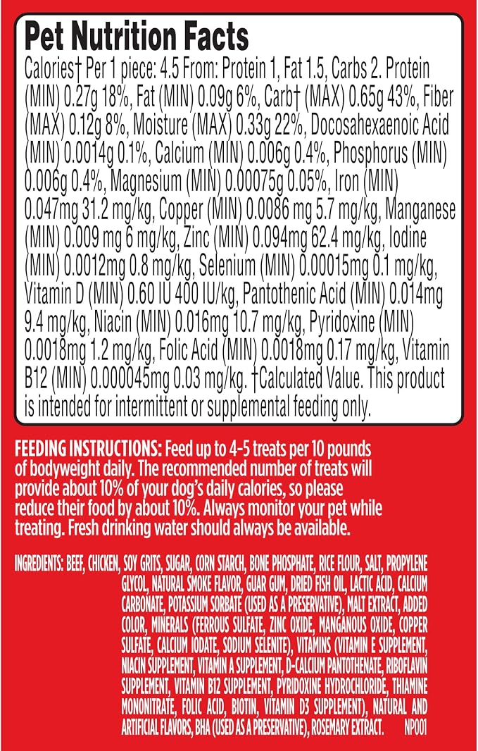 Milk-Bone Soft & Chewy Dog Training Treats, Mini Size, 18 Oz. Bag | Made with real filet mignon, chewy dog treats for dogs of all ages and sizes including puppies
