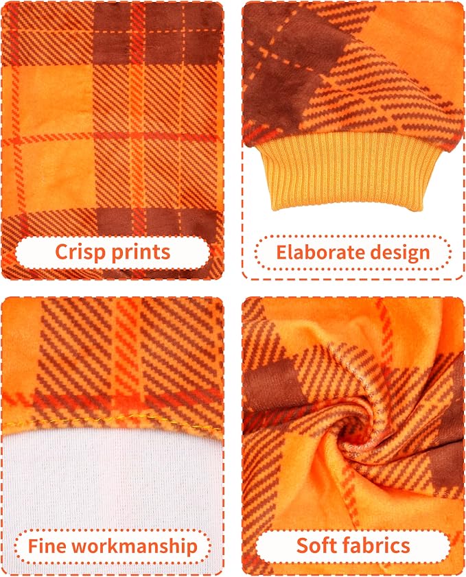 PET SHOW 4 Pack Plaid Fleece Dog Pajamas Warm for Extra Small Dogs | Soft stretchy dogs onesies,boy girl pjs with sleeve,holiday jumpsuit costume for small pets cats,XS