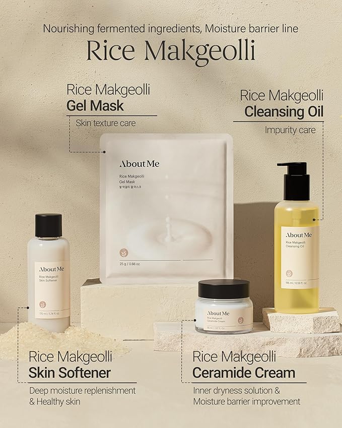 About Me Rice Makgeolli Ceramide Cream – Korean Traditional Fermentation Face Moisturizer for Dry Sensitive Skin – Daily Care with 6 Ceramides & Shea Butter – Korean Skin Care – 2.87oz, 85ml