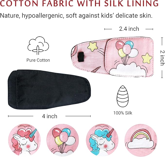 Astropic Cotton & Silk Eye Patch for Kids Glasses (Right Eye, Balloon)
