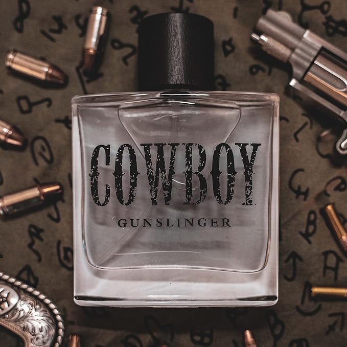 Tru Western Cowboy Gunslinger Men’s Cologne Spray, Bergamot, Huckleberry, Sage, Leather & Tobacco Notes, Bold Western Scent for Men, 3.4 fl oz (100 ml)