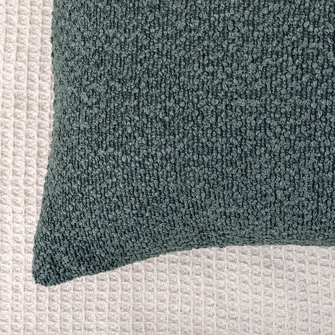 JoraLion 20x54 inch Neutral Boucle Body Pillow Cover, Dusty Blue Long Pillow Cover Cozy Soft Cushion Case for Couch Sofa Bed Living Room Home Decor, Pack of 1 (Cover Only)