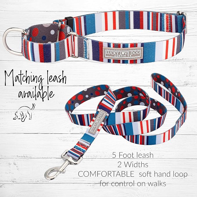 Lucky Love Dog Martingale Collar for Large Dogs No Slip Cute – Linus, Large
