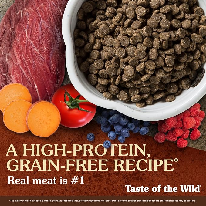 Taste of the Wild High Prairie Adult Dry Dog Food, Roasted Bison, 5lb | High Protein | Grain Free Recipe* | Nutrient Dense to Help Support Peak Health | Guaranteed Probiotics for Digestive Health