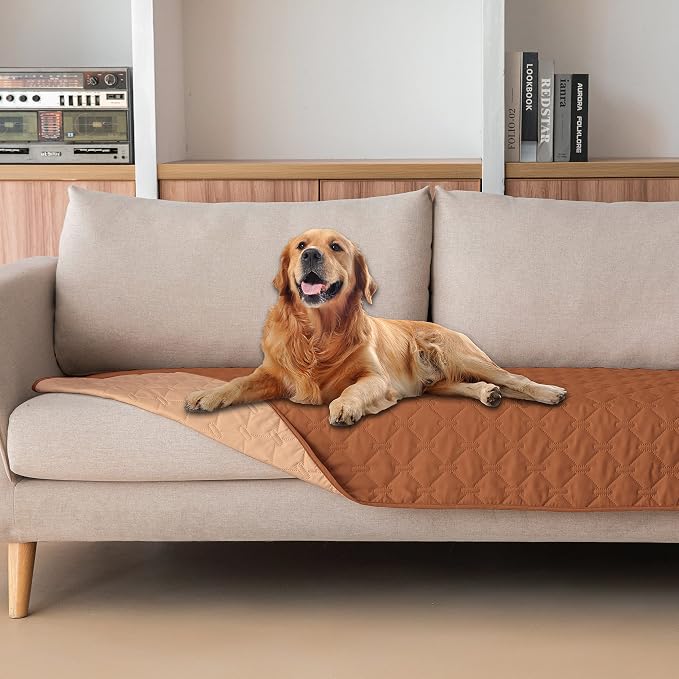 gogobunny Waterproof Blanket, Couch Covers for Dogs, Reversible Protector | 3X Stronger Leakproof, Scratch Proof Durable Furniture Protection, Stain Resistant, Washable, 30x70 Inch Dark/Light Pumpkin