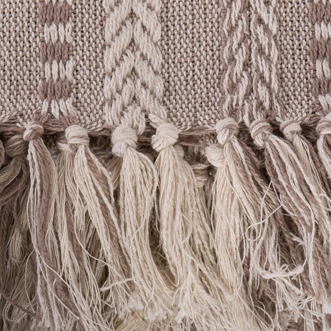 DII Braided Striped Decorative Throw Blanket, 50x60, Stone (Pack of 12)