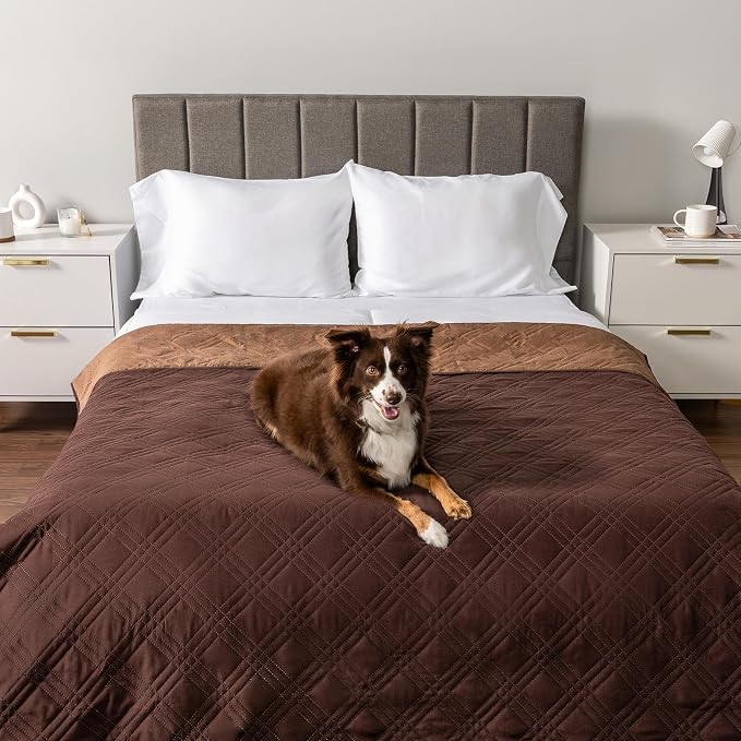 PetAmi Waterproof Couch Cover for Dog Nonslip Bed Sofa Blanket 102x82 Brown