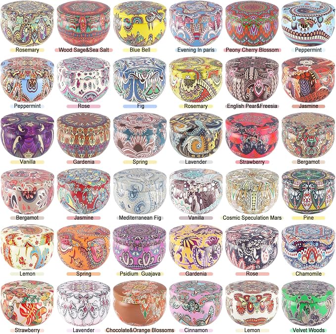 36 Pack Scented Candles Set for Home, Relaxing Stress Relief, Aromatherapy - Natural Soy Wax and Fragrance - Gifts for Women, Mom, Best Friend, Wife, Birthday