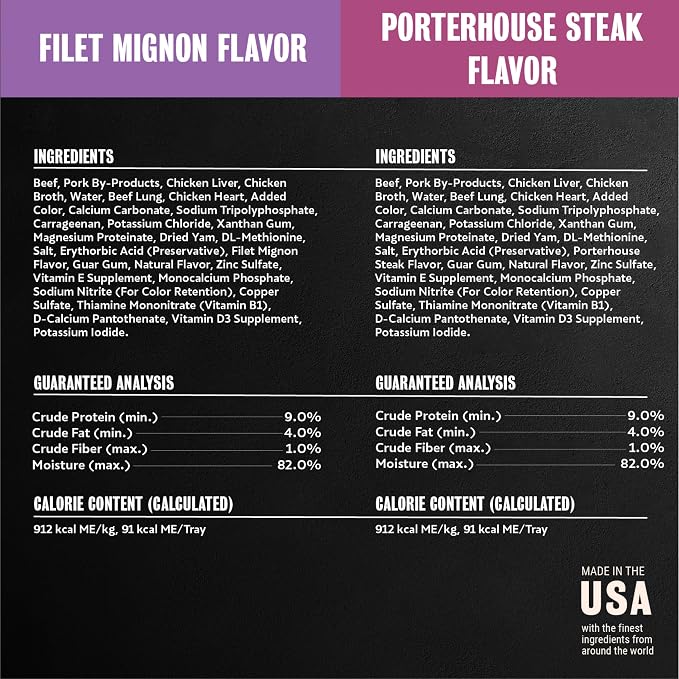 Cesar Classic Loaf Wet Dog Food, Meaty Selects, 3.5 oz, 12 Count, 2-Pack | Made in USA, Filet Mignon & Porterhouse Steak flavors, real beef #1 ingredient, no artificial flavors, easy peel trays