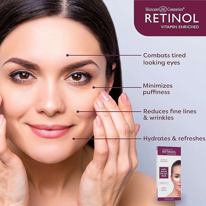 LIVAURA Retinol Anti-Aging Eye Gel Pads – The Original Retinol Instant De-Puff Treatment – Soothing Vitamin A Eye Gel Pads Reduce Puffiness, Visible Improvement in Appearance of Eyes