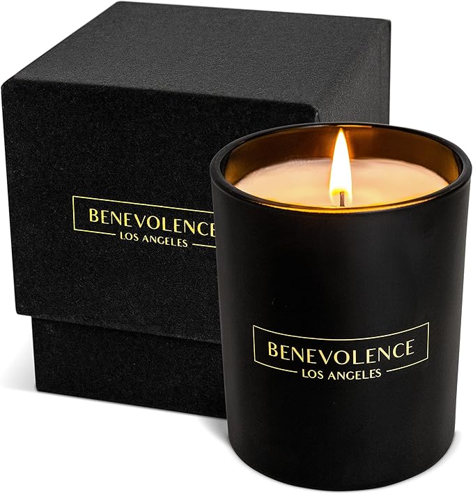 Benevolence LA Premium Lavender, Mint & Sage Scented Candle – Long-Lasting, 45-Hour Burn – Luxury Natural Soy Candle for Home – Aromatherapy & Room Decor – 8oz