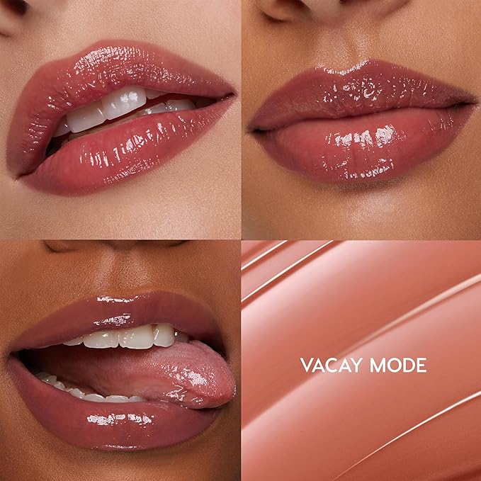 ColourPop So Juicy Plumping Lip Gloss Balm Vacay Mode (0.07 oz) + So Juicy Plumping Lip Liner Westwood (0.01 oz), Peptide & Ceramide Lip Set for Shine, Shape & Hydration