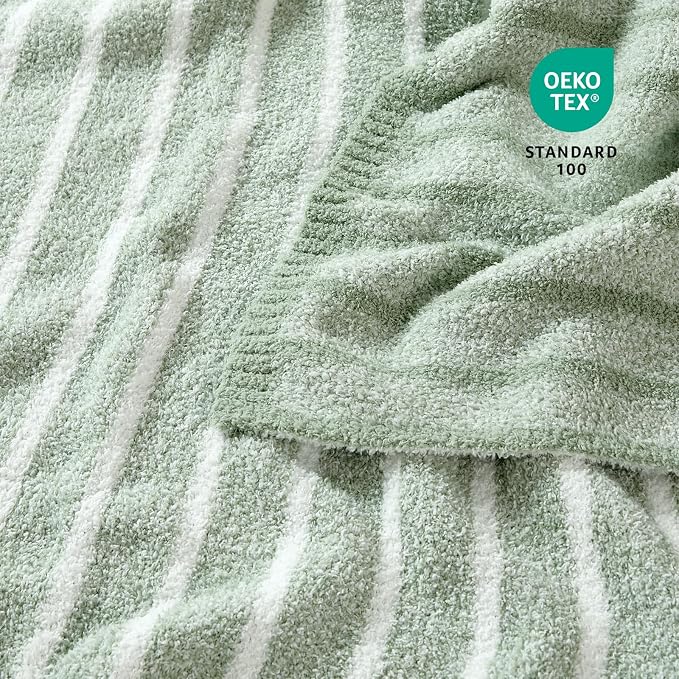 Snuggle Sac Sage Green Bedding Blanket Twin Size 60x80 | Ultra Soft, Warm Cozy Knit Fuzzy, For Sofa, Bed, Living Room
