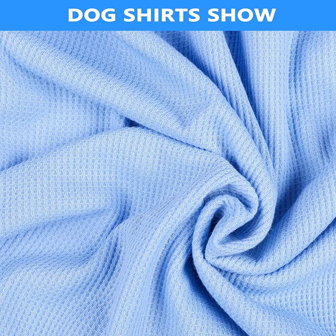 2 Pack Dog Shirts Dog Clothes for Small Dogs Waffle Puppy T-Shirt Soft Sleeveless Pet Clothes Lightweight Medium Large Doggy Outfit Cat Clothing Summer (Blue+Grey, XX-Small)