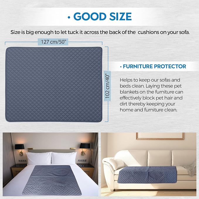 Outdoor Dog Blanket, Dog Blanket for Car, Waterproof Pet Blanket, Dog Bed Blankets, Car Dog Seat Cover, Furniture Protectors, Waterproof Picnic Blanket, Incontinent Bed Protector, 7 Layered