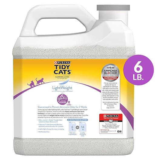 Purina Tidy Cats Light Weight, Low Dust, Clumping Cat Litter, LightWeight Glade Clean Blossoms Multi Cat Litter - 6 lb. Jug