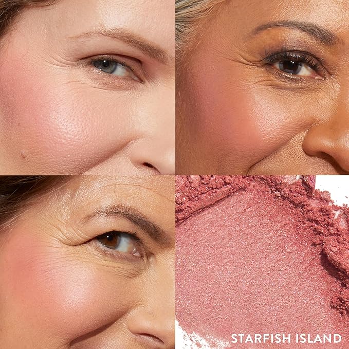 LAURA GELLER NEW YORK Baked Blush-n-Brighten Marbleized Blush + Angled Brush (08 Starfish Island, 47mm)