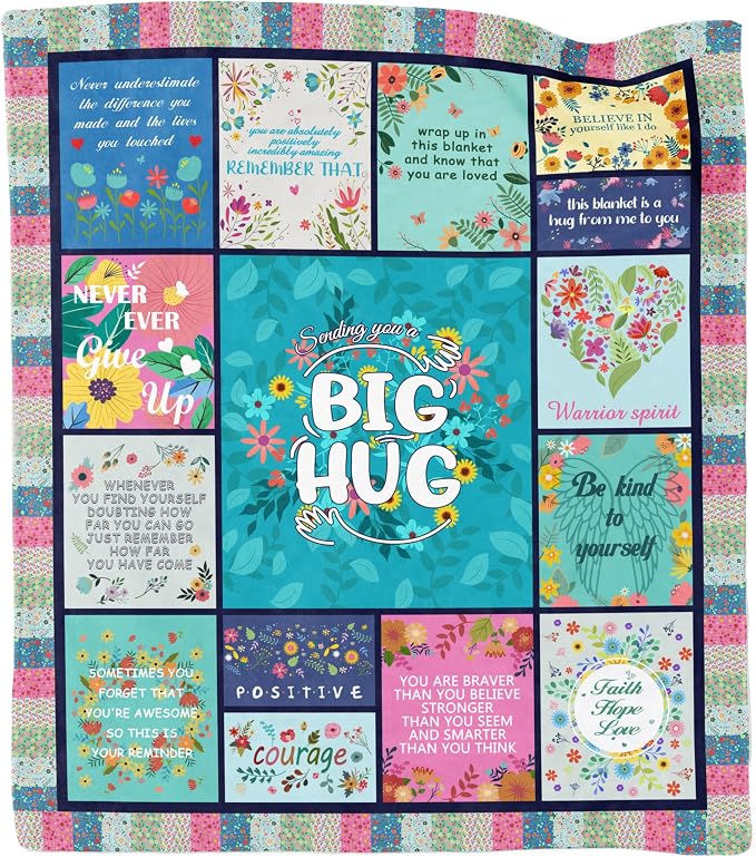 Get Well Gifts for Women, Inspirational Healing Blanket, Feel Better After Surgery Gifts, Soft Warm Hug Blanket Throw 60"x80"