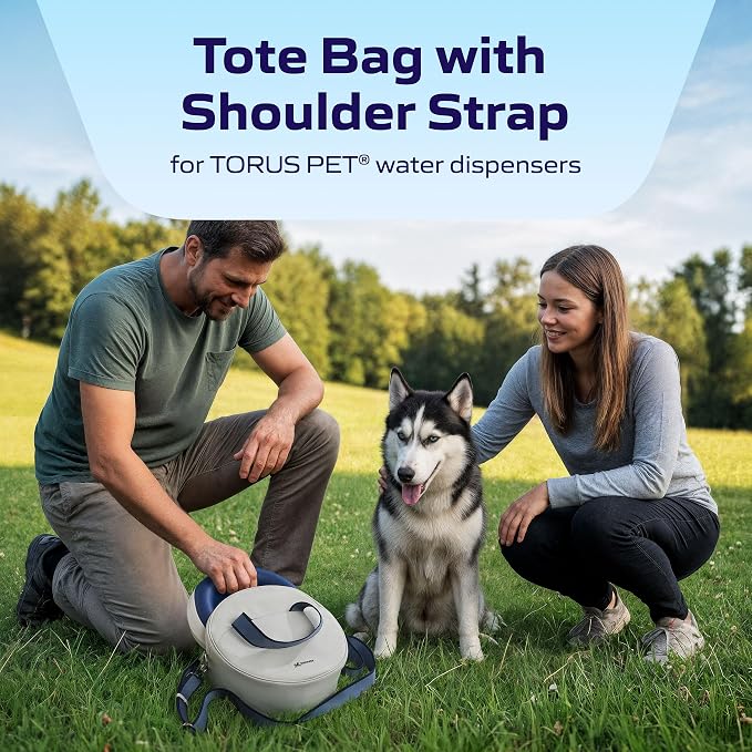 Torus Pet® Tote Bag for Dog Water Dispensers | Fits Maxi & Mini Bowls | Insulated & Water-Resistant | Poop Bag Holder Included | Stylish Dog Walking Bag for Walks, Car Journeys & Daily Adventures