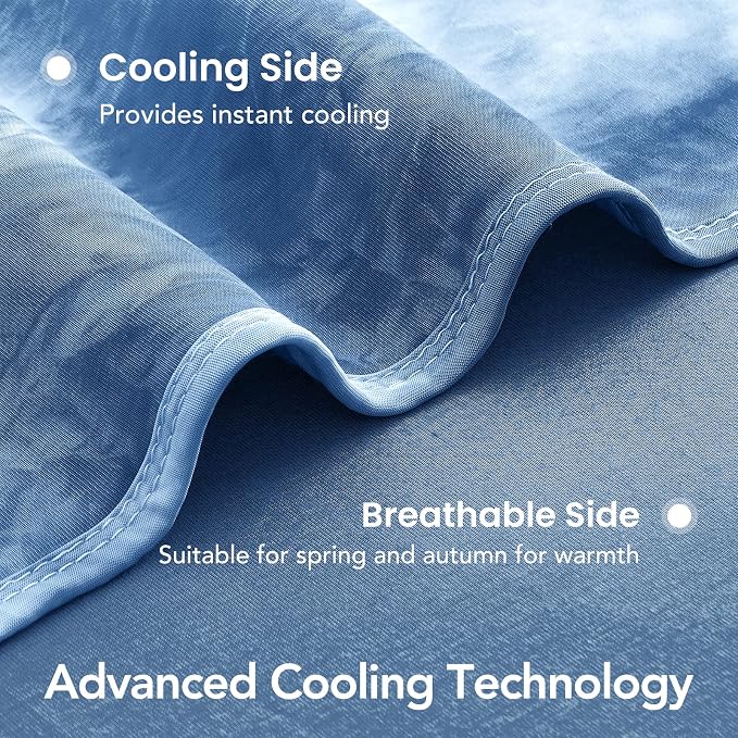 Cooling Blanket Twin 60"x80" for Hot Sleepers | Cold Summer Soft Blanket for Bed Couch and Travel Absorbs Heat Q-Max>0.35 Cool Lightweight Throw for Night Sweats Menopause