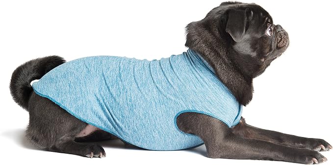 Goldpaw Dog Sun Shirt with UV Protection - Lightweight, Cooling Sun Protection Clothing for Medium Dogs - Reduce Heat Absorption - Pet Clothes Made in the USA - Machine Washable - Ocean Blue - Size 20