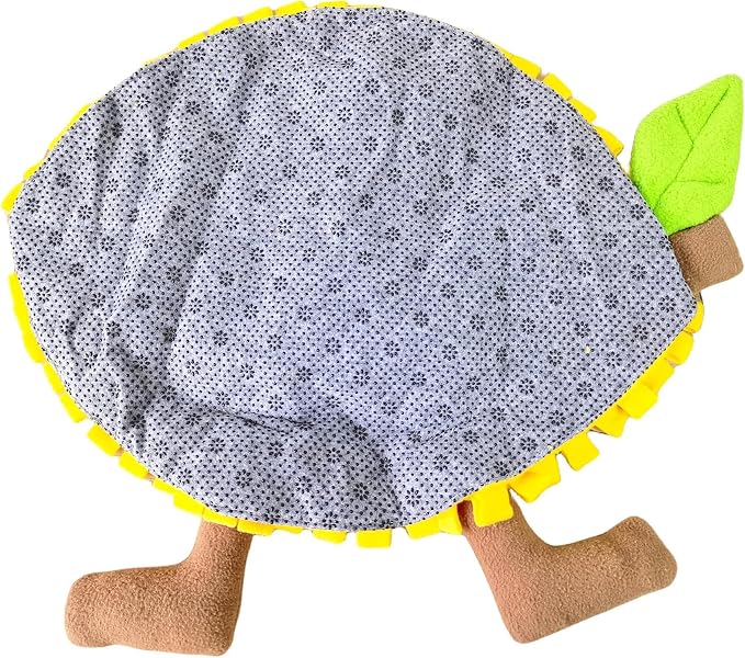 Dog Snuffle Mat Fleece Foraging Fruit Design Mats Small Animals Interactive Feeding Toy Anti Slip Slow Feeder Pet Treat Dispenser for Dogs Rabbits Guinea Pigs (Lemon)