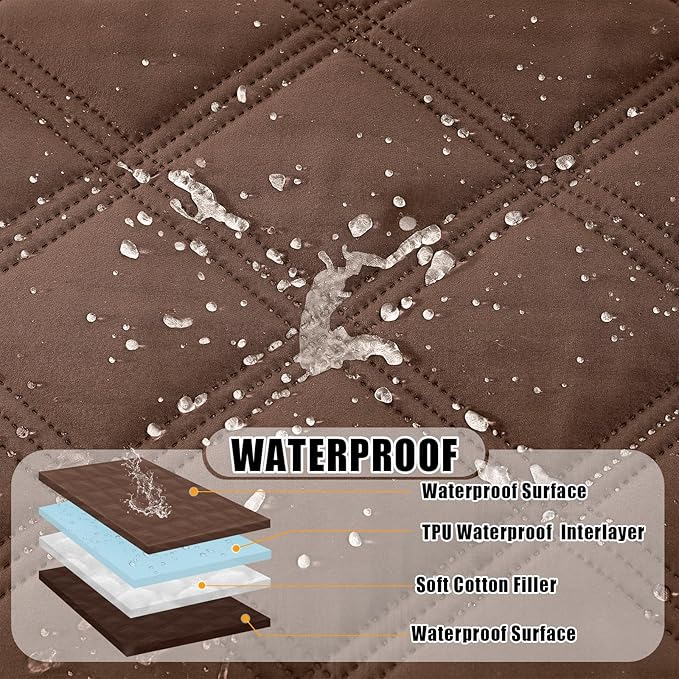 Smiry Waterproof Dog Bed Cover, Reversible Pet Blanket for Sofa Couch | Soft Washable Dog Blanket, Leakproof Couch Cover for Dogs Cats & Furniture Protection, 68x82, Brown/Chocolate