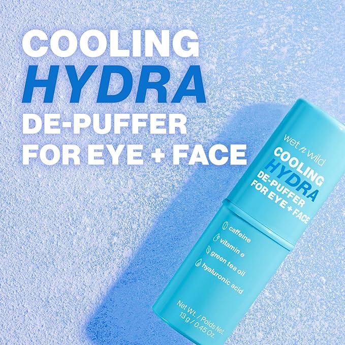 wet n wild Cooling Hydra De-Puffer, Soothing Face Makeup Primer Stick with Vitamin E & Caffeine, Instant Skin Refreshments for All Skin Types and Complexions, Vegan & Cruelty-Free