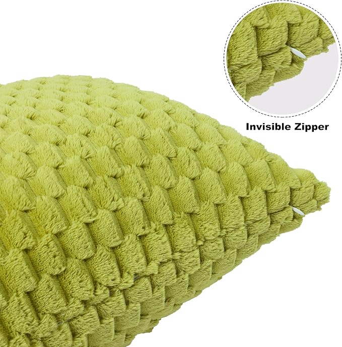 Bnuitland Flannel Throw Blanket, 300 GSM Fleece Cozy Warm Soft Home Decor Lightweight Bed Sofa Blanket for Adults, Suitable for All Seasons(Fruit Green,50X71 inches with Pillow Cover)