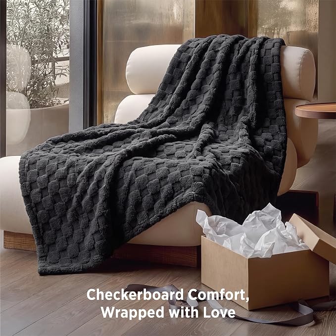 Bedsure GentleSoft Throw Blanket for Couch - Super Soft Cozy Blankets Gifts for Kids Girls, Cute Small Fleece Throws for Bedroom Home Decor, Dark Grey, 50x70 Inches