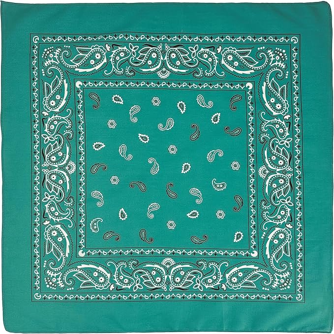 Gift Packaging Bandana for Men Women - 100% Cotton, Paisley, 22x22 In, 1 Pack - Large Bandanna Handkerchief Cowboy Hanky