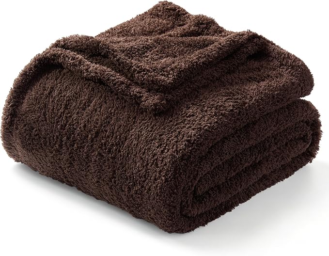 Exclusivo Mezcla Fleece Bed Blankets Queen Size for Bed, 90" x 90" | Super Soft and Cozy Fluffy Blanket for Women, Lightweight and Fuzzy Bedding for Bedroom , All Season, Coffee