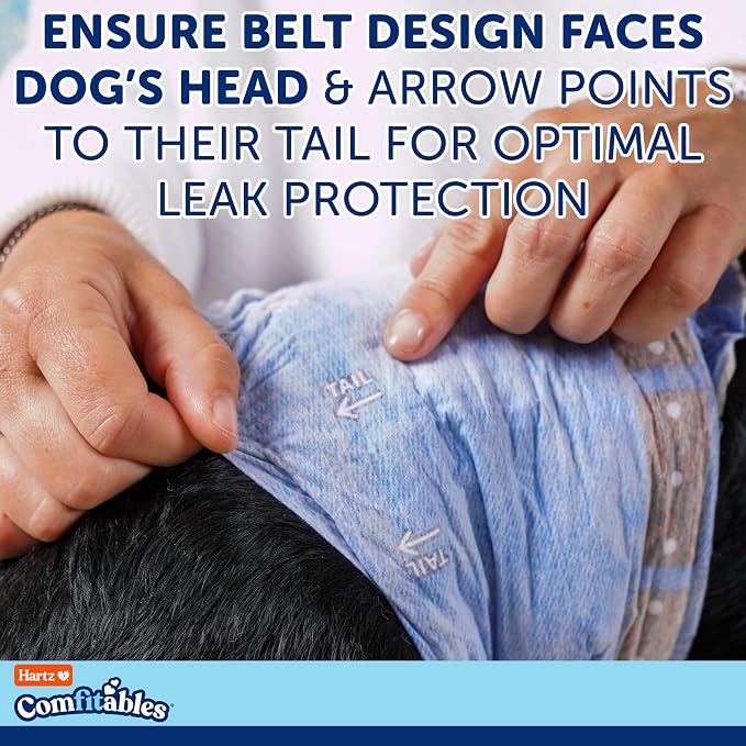 Hartz Comfitables Disposable Male Dog Wraps Stretchy Waistband, M 36 Count | Comfortable & Secure Fit, Easy to Put On, Super Absorbent, Breathable Material, FlashDry Technology, Leak Shield