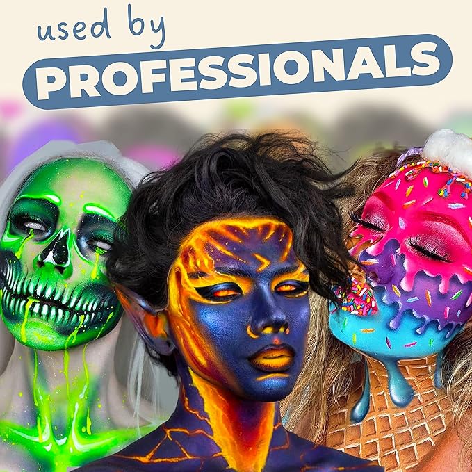 Blue Squid Face Paint Water Based Single Cake Professional Face Paint & Body Paint - Water Activated, Kids Adults Face Painting for Costume, Halloween Makeup, Cosplay - Classic Red Face Paint 30g