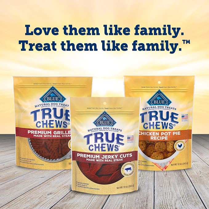 Blue Buffalo True Chews Premium Jerky Cuts Dog Treats, Made in the USA with Natural Ingredients, Beef, 10-oz Bag (Pack of 6)