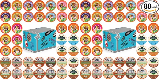 Flavored Decaf Coffee Pods Variety Package,Great Mix of Decaffeinated Coffee Pods Compatible with all Keurig K Cups Brewers,Bulk Pack,(Pack of 80)