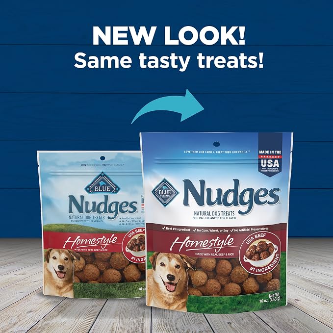 Blue Buffalo Nudges Homestyle Natural Beef and Rice Dog Treats (Pack of 4)