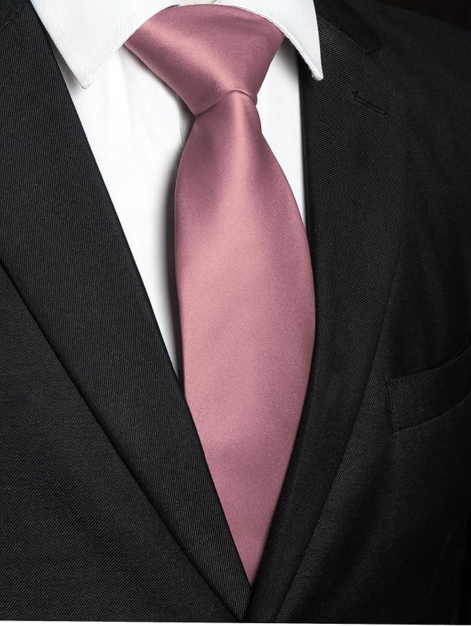 JEMYGINS Solid Color Tie Mens Necktie for Business and Wedding