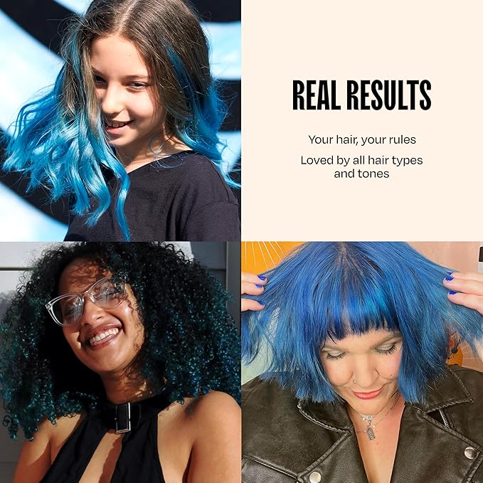 Overtone Semi Permanent Hair Color Conditioner, Blue Lagoon, 8 oz, Nourishing, Damage-Free, Color Depositing Mask for All Hair Types with Shea Butter & Coconut Oil, Vegan & Cruelty-Free