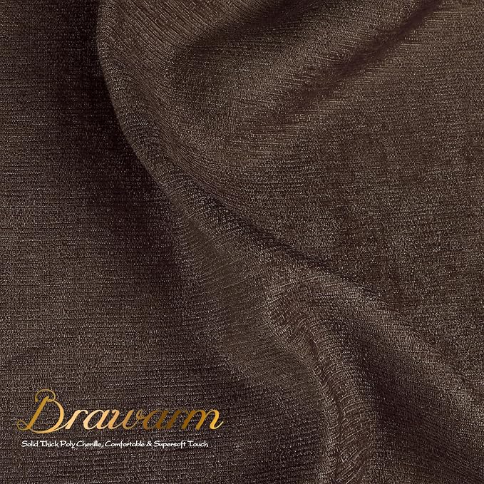 BRAWARM Chenille Throw Pillow Covers 12x20 Inches, Coffee, 2 Pack | Decorative Lumbar Pillow Covers with Shell Edge, Soft Cushion Cases for Sofa Bed Living Room Home Farmhouse (No Insert)