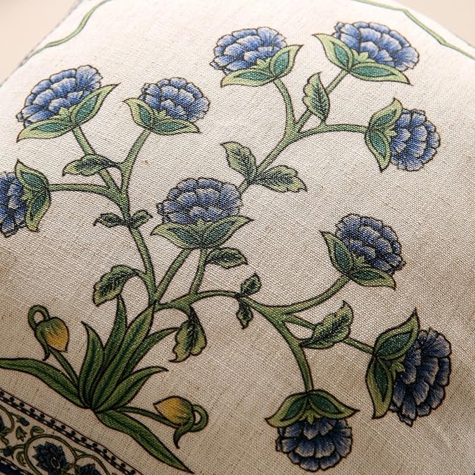 patdrea Designer Vintage Linen Throw Pillow Cover,18"x18",Set of 2-Ivar B | Decorative Pillow Case,Floral Pattern,White Pillow Cover for Couch Living Room Bedroom Sofa Outdoor