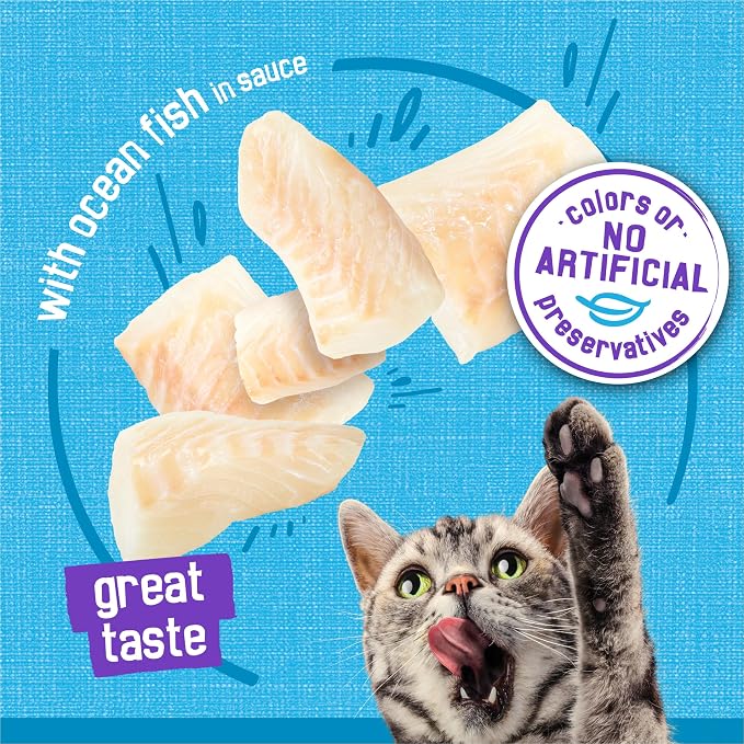 Purina Friskies Meaty Bits with Ocean Fish in Sauce Multi Cat Wet Cat Food - 13.5 Ounces (Pack of 12)