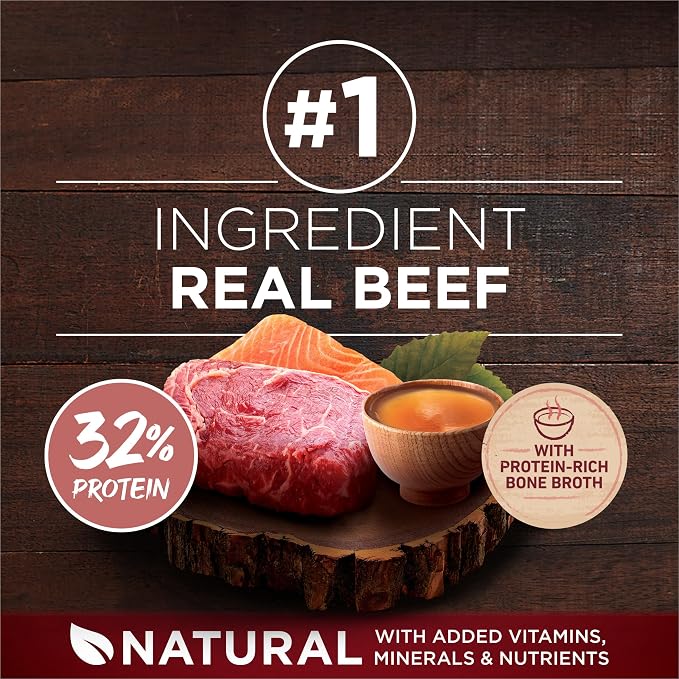 Purina ONE True Instinct High Protein Formula with Real Beef and Salmon Dry Dog Food - (4) 3.8 lb. Bags | Nutrient dense, with 32% protein for strong muscles, natural with added vitamins, minerals and nutrients