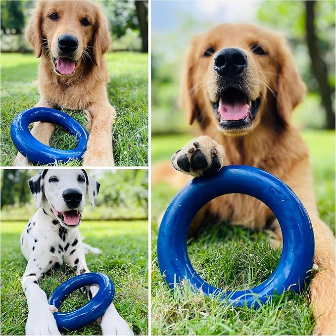 Tuff Pupper SuperChewer Tough Dog Ring Toy | Lifetime Replacement | Strong Natural Rubber | Chew Toys for Aggressive Chewers | Durable Tug Play | Strong Dog Ring Toy | Large Breed Tested