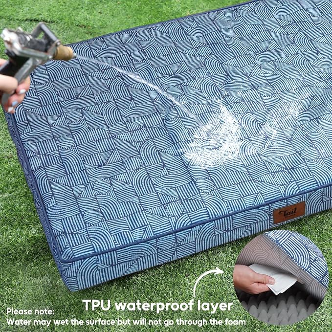 Jumbo Waterproof Orthopedic Dog Bed for Extra Large Dogs | Egg Crate Foam, Pressure Relief, Fits 54x37 Crates, Machine Washable 1680D Oxford Cover, Indoor & Outdoor Use, Up to 150 lbs