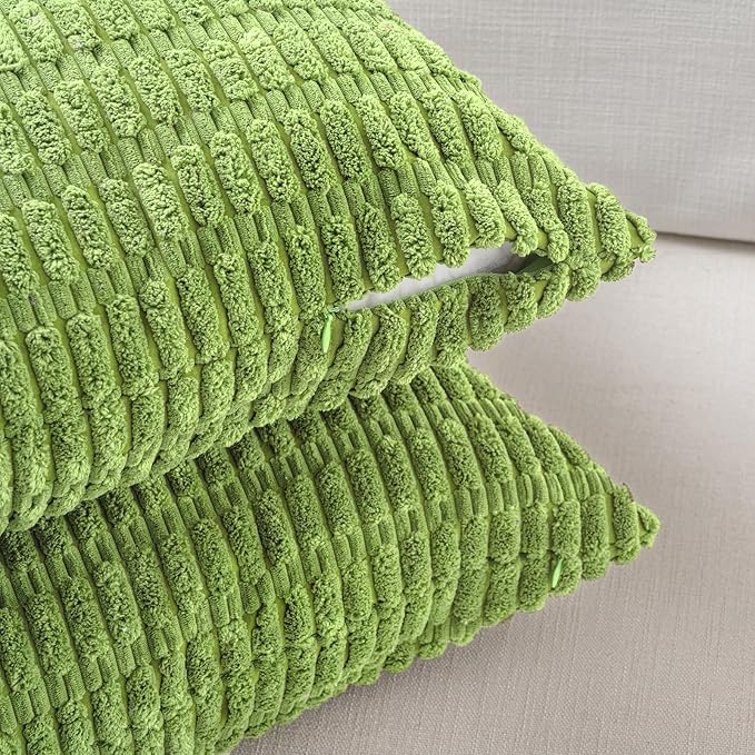 Fancy Homi 4 Packs Decorative Throw Pillow Covers for Living Room Couch Bed, Modern Farmhouse Boho Home Décor Accent Cushion Case, 20" x 20", Lime Green