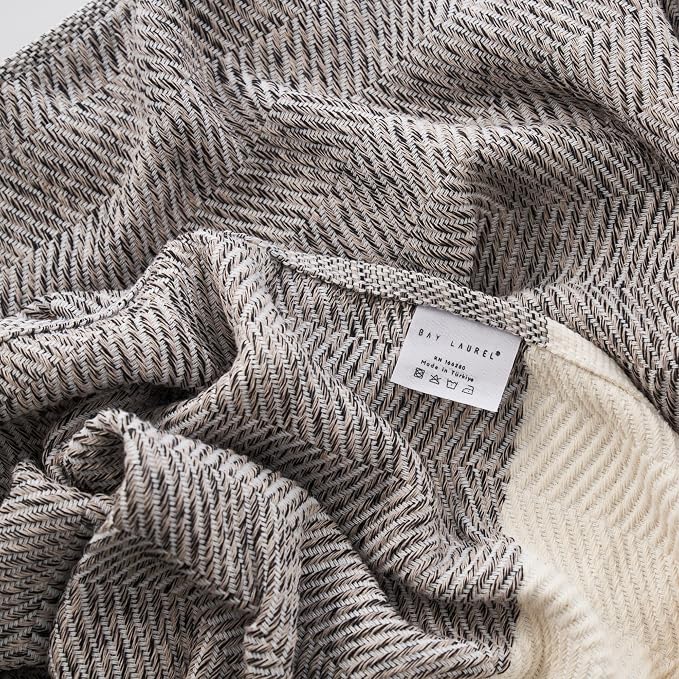 BAY LAUREL Turkish Hand Towel – Pack of 2 | Soft & Absorbent Decorative Towels for Bathroom, Hand, Face, Hair, Gym, Yoga, SPA, Kitchen & Tea | Boho Decor (Beige, Herringbone 15x26 Inches (Set of 2)