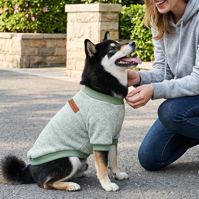 1 Pack Dog Sweaters for Small Dogs Girl Boy Winter Fleece Clothes Warm Soft Dog Sweatshirt Outfit for Dogs Cats Pet Apparel