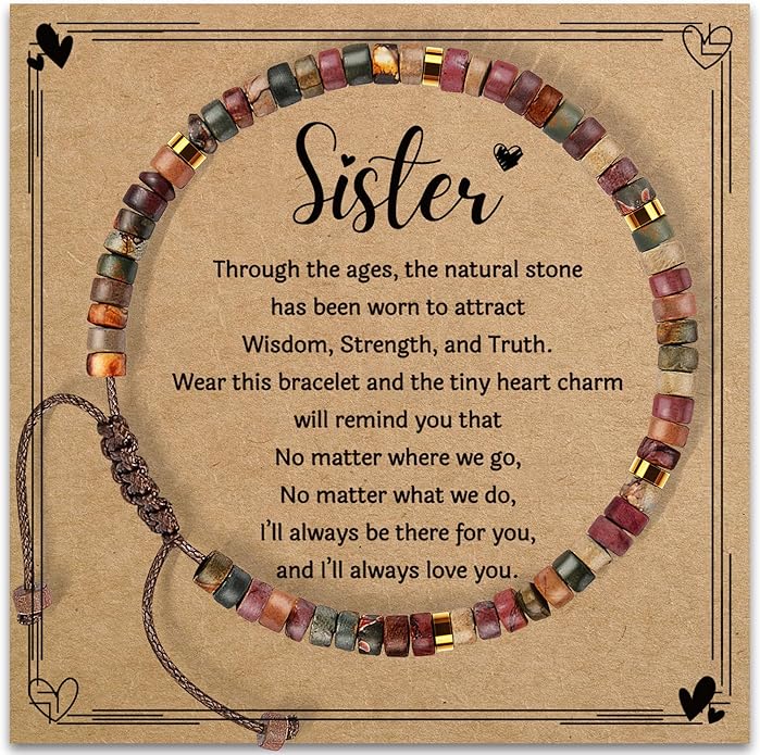 Inspirational Gifts Bracelets for Women: Valentines Mothers Day Birthday Gifts for Women Friends Sister Mom - Healing Natural Stone Beads Bracelets Thinking of you Get Well Soon Gift for Women