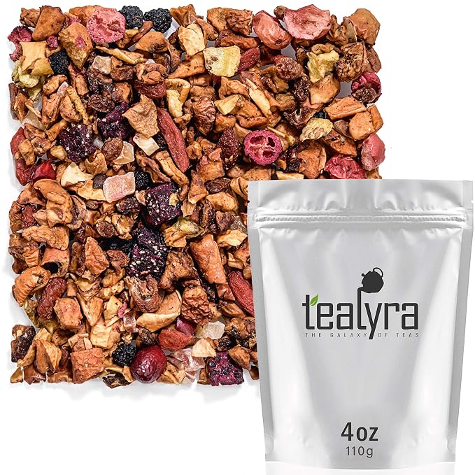 Tealyra - Tropical Harvest - Fruity Herbal Loose Leaf Tea - Dragon Fruit - Sea Buckthorn - Goji - Pineapple - Cranberry - Caffeine Free - Hot or Iced - 112g (4-ounce)